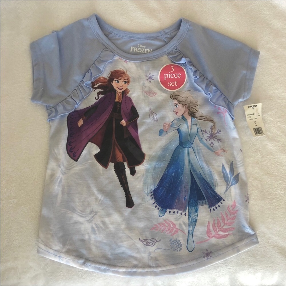 NEW Disney Frozen 3 Piece Pajama Set - Picture 2 of 6